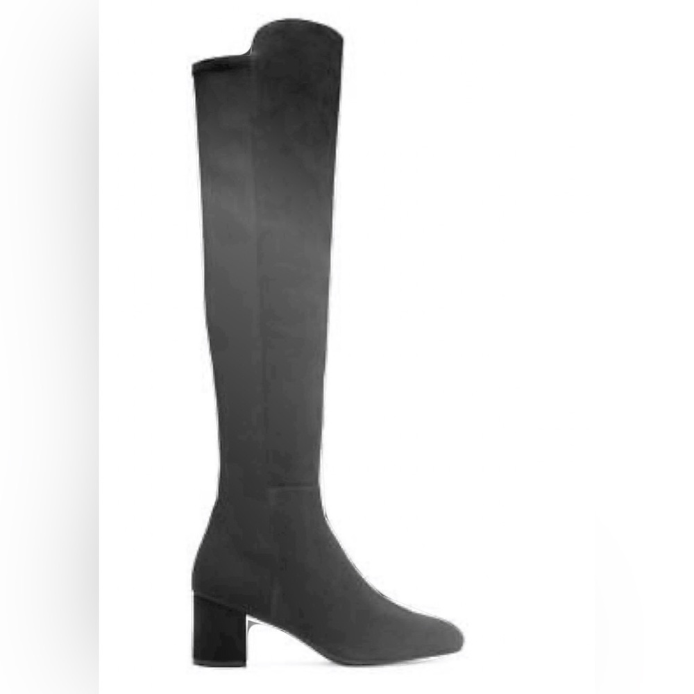 STUART WEITZMAN GILLIAN 60 CITY BOOT black Suede neoprene over the‎ knee boots - Picture 3 of 15
